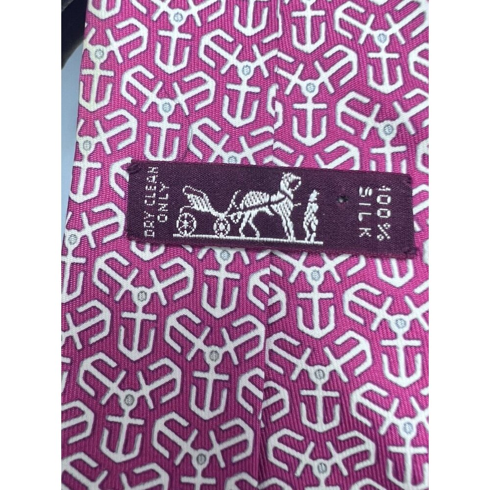 HERMES PARIS (7128 FA)  MEN'S TIE  100%  SILK MADE IN FRANCE - Picture 4 of 6